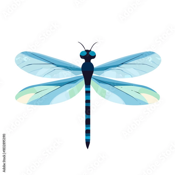 Fototapeta An Imaginary 2D flat icon dragonfly, modern element in vector and EPS format_clean vector_isolated on a white background, An Icon clipart set