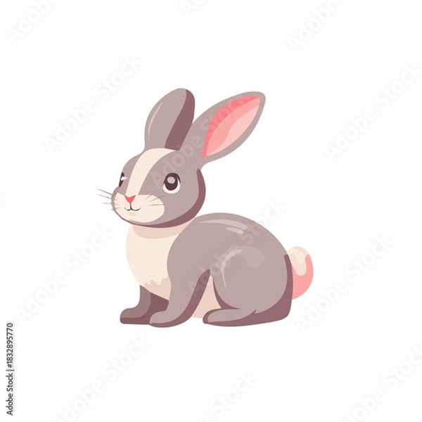 Fototapeta An Imaginary 2D flat icon rabbit, modern element in vector and EPS format_clean vector_isolated on a white background, An Icon clipart set