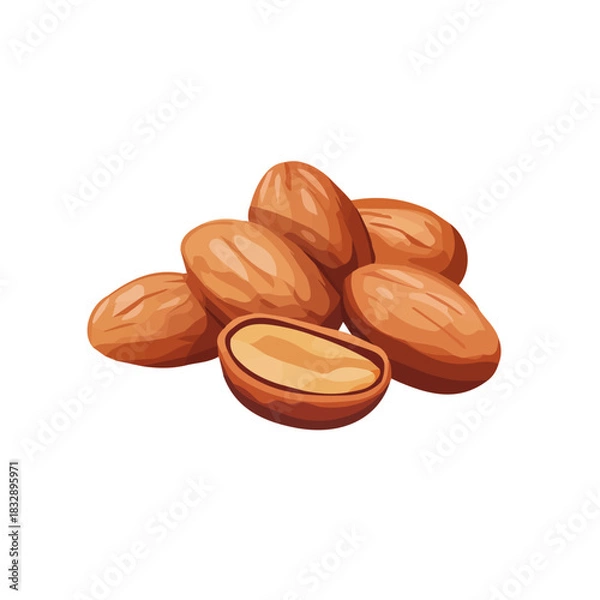 Fototapeta An Imaginary 2D flat icon roasted peanuts, modern element in vector and EPS format_clean vector_isolated on a white background, An Icon clipart set
