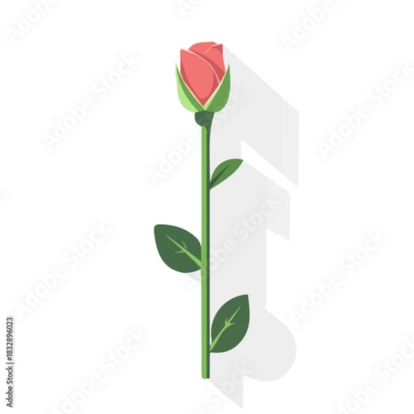 Fototapeta modern element in vector and EPS format_clean vector_isolated on a white background, An Icon clipart set, An Imaginary 2D flat icon rose_flower