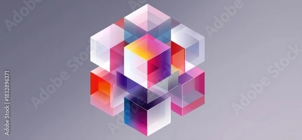 Obraz Colorful translucent cubes create abstract design