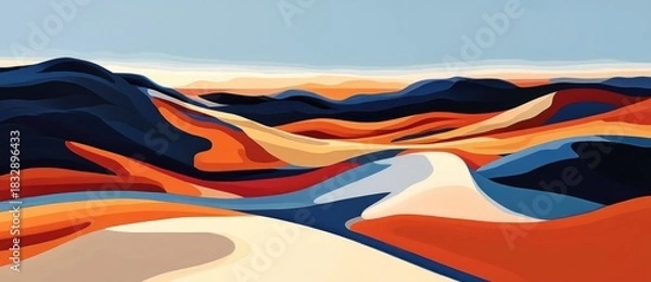 Obraz Vibrant abstract landscape with flowing hues