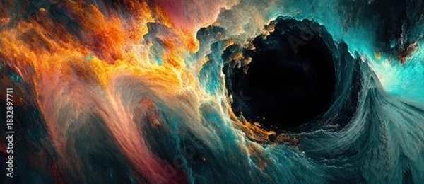 Obraz Swirling colors in a cosmic energy vortex