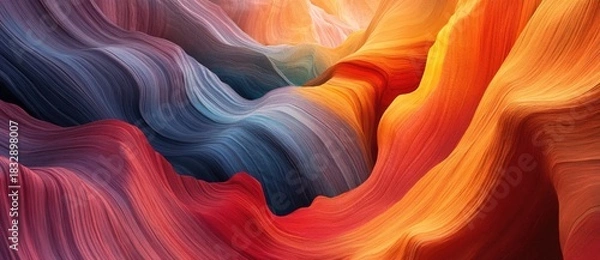 Obraz Waves of color create an abstract canyon landscape