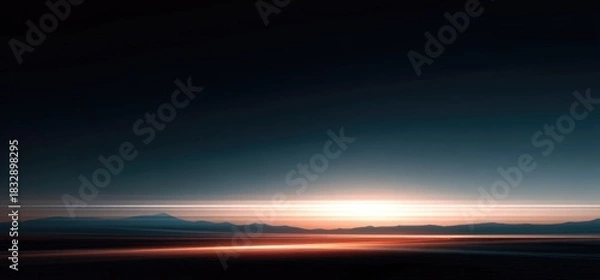 Obraz Sunset over mountains with calm water