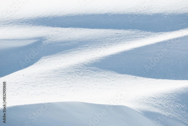 Obraz Light and shadow zigzag in fresh white winter snow surface