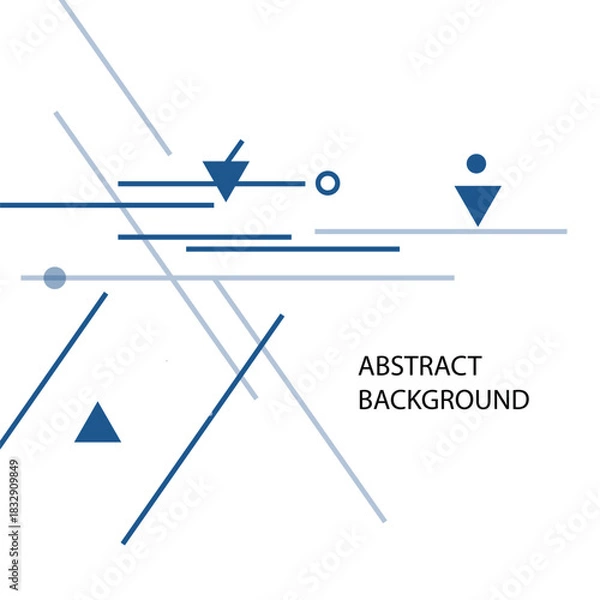 Fototapeta Abstract geometric vector design featuring black triangles and intersecting lines