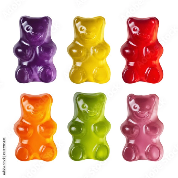Fototapeta Colorful Gummy Bears Arranged in a Fun Display