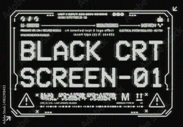 Obraz Inverted CRT Screen Text & Logo Effect Mockup