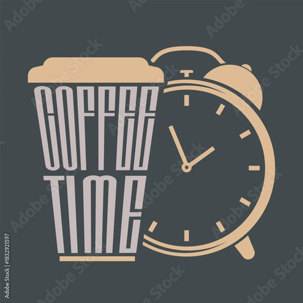 Fototapeta Coffee time concept design template. Vector illustration