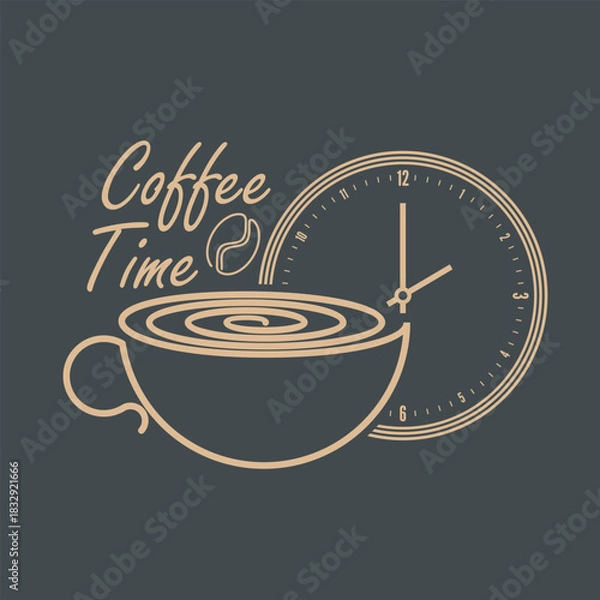 Fototapeta Coffee time concept design template. Vector illustration