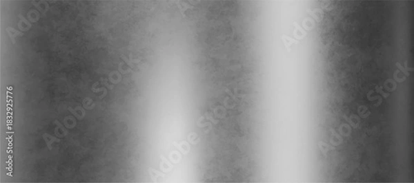 Fototapeta 3D silver gradient background with metallic chrome foil and glossy stainless steel texture. Shiny mirror reflection surface with smooth sheen. Realistic Y2K style vector backdrop for luxury design