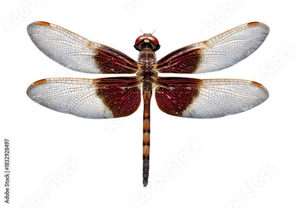 Obraz Dragonfly on black background isolated on transparent background