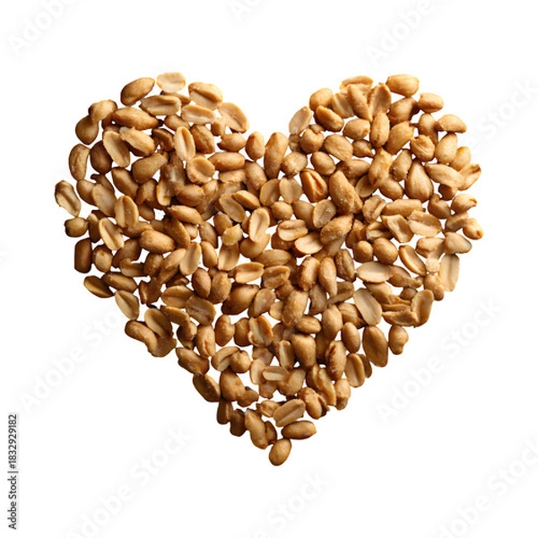 Obraz Peanut heart shape isolated on transparent background