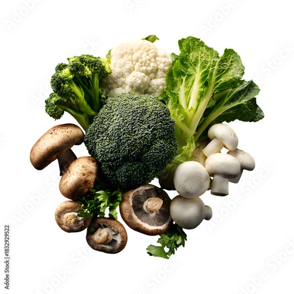 Obraz Fresh vegetable assortment isolated on transparent background