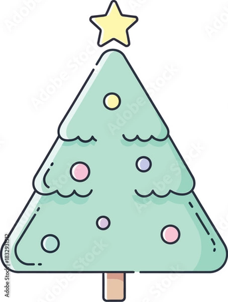 Fototapeta christmas tree on a white background