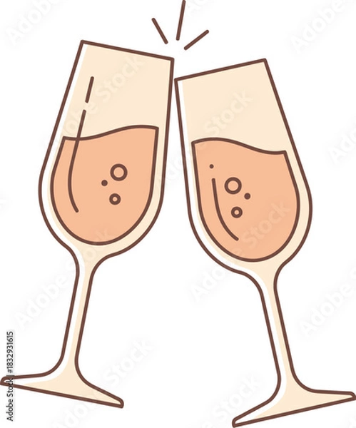 Fototapeta two champagne glasses