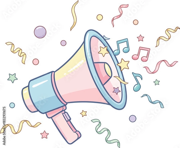 Fototapeta vector illustration of megaphone