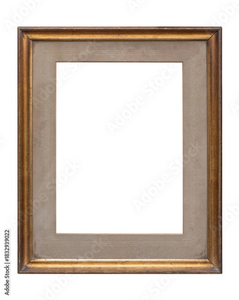 Obraz Old frame with paspartu on white background, including clipping path