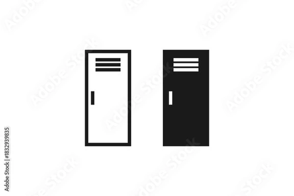 Obraz storage locker icon line and flat design