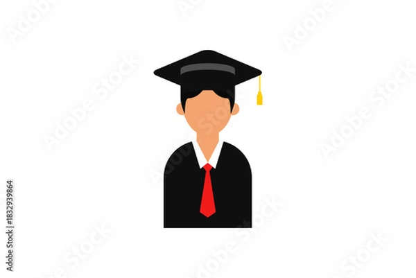 Obraz student graduate flat design icon