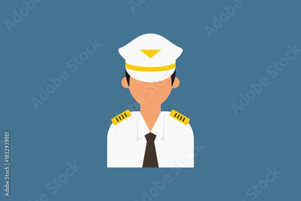 Obraz male pilot icon flat design