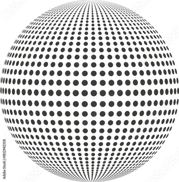 Fototapeta Global halftone dot pattern creating an abstract sphere