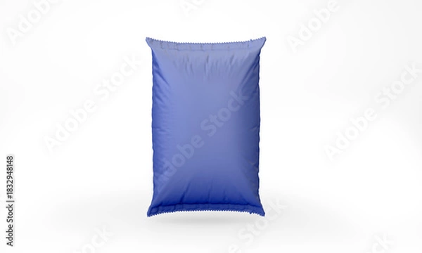 Obraz Blue pillow bag isolated mockup 3D rendering