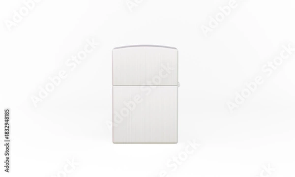 Obraz Silver metal lighter isolated mockup 3D rendering