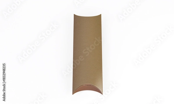 Obraz Kraft pillow box isolated mockup 3D rendering