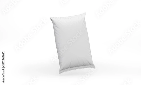 Obraz White pillow bag isolated mockup 3D rendering