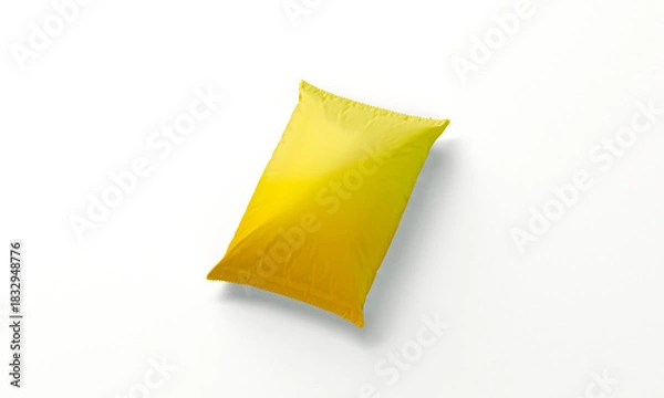 Obraz Yellow pillow bag isolated mockup 3D rendering