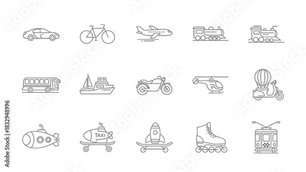 Fototapeta Transportation Icons Set