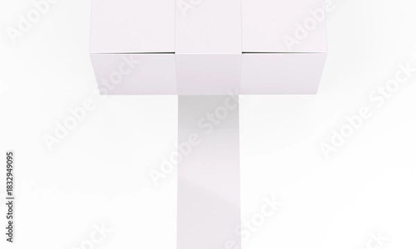 Fototapeta Sealed white box isolated mockup 3D rendering