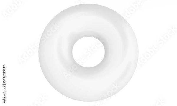 Obraz White donut pillow top view isolated mockup 3D rendering