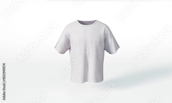 Obraz White T-shirt isolated mockup 3D rendering