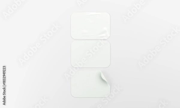 Obraz Round stickers isolated mockup 3D rendering