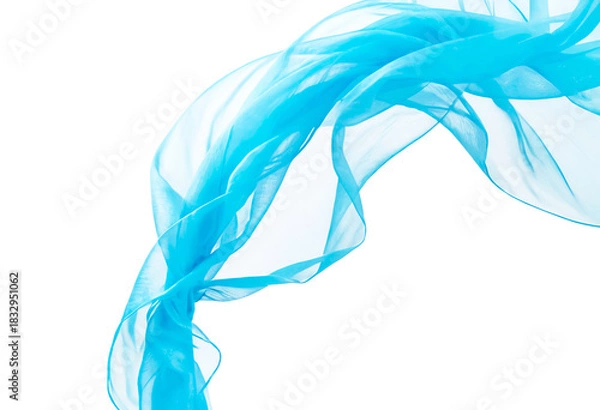 Obraz Transparent light blue fabric draped in waves