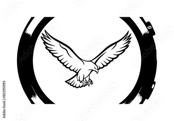 Obraz Stylized Eagle in Flight Emblem