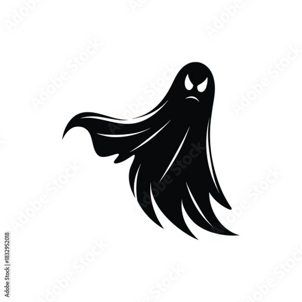 Fototapeta Spoky silhouette, black hallowen spoky silhouette
