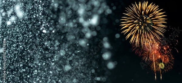 Obraz Fireworks with Abstract bokeh background