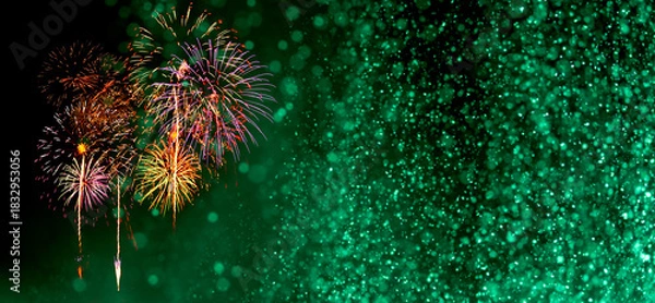 Obraz Fireworks with Abstract bokeh background
