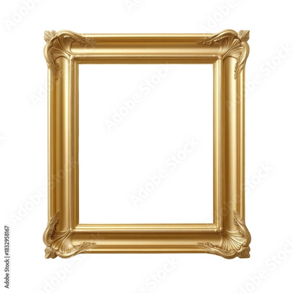 Obraz Elegant gold frame with ornate design on black background