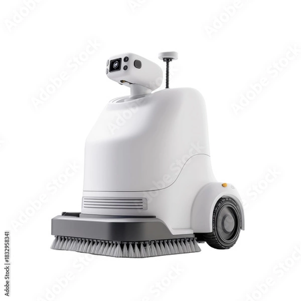 Obraz Autonomous floor cleaning robot with brushes and camera system