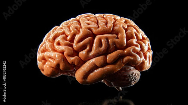 Obraz Human or virtual brain model in cyberspace, futuristic sci-fi concept, digital neural network, tech wallpaper illustration, advanced artificial intelligence theme, modern cyber aesthetic artwork