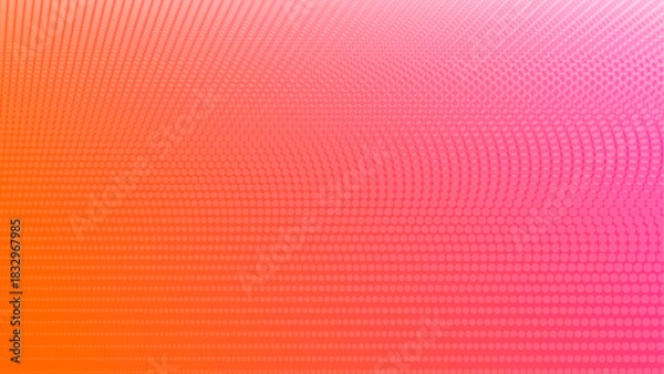 Obraz Abstract Orange to Pink Gradient Background with Diagonal Halftone Dots, Modern Vector Pattern
