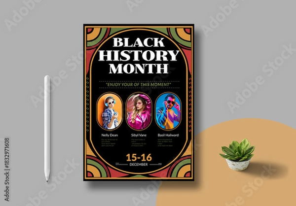 Obraz Black History Month Flyer Template