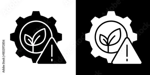 Obraz Green Risk Management Icon Set White Style Collection
