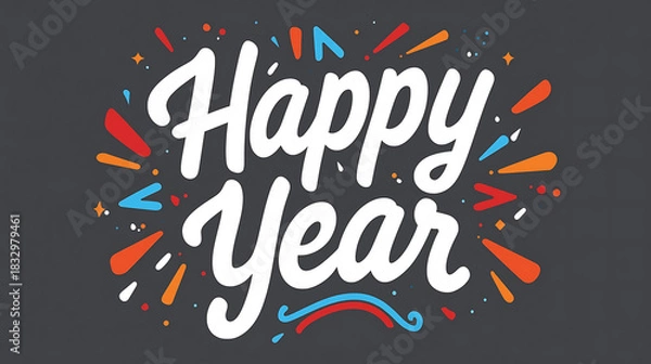 Fototapeta Celebrate Happy New Year with colorful design