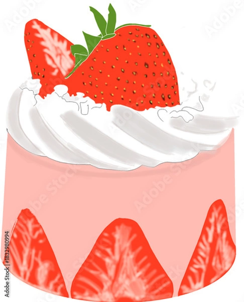 Obraz 두개의 딸기 케이크 